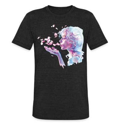 "Crystal" Breath of Rose Pedals Unisex Tri-Blend T-Shirt - heather black