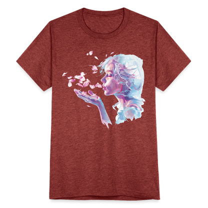 "Crystal" Breath of Rose Pedals Unisex Tri-Blend T-Shirt - heather cranberry