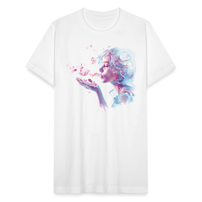 "Crystal" Breath of Rose Pedals Unisex Jersey T-Shirt - white