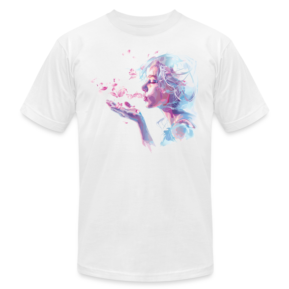 "Crystal" Breath of Rose Pedals Unisex Jersey T-Shirt - white