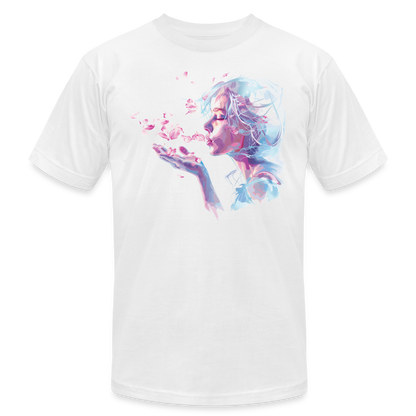 "Crystal" Breath of Rose Pedals Unisex Jersey T-Shirt - white