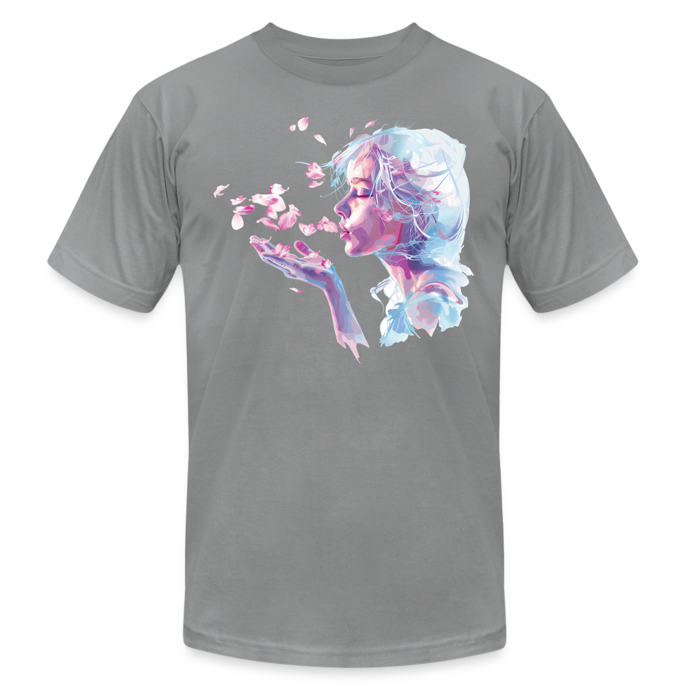 "Crystal" Breath of Rose Pedals Unisex Jersey T-Shirt - slate