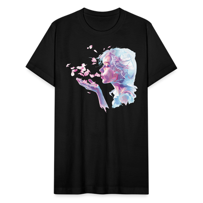 "Crystal" Breath of Rose Pedals Unisex Jersey T-Shirt - black