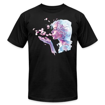 "Crystal" Breath of Rose Pedals Unisex Jersey T-Shirt - black