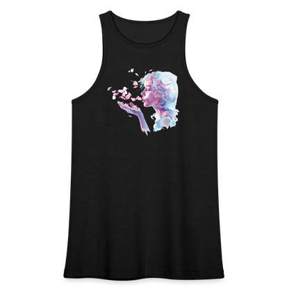 "Crystal" Breath of Rose Pedals Women’s Racerneck Tank - black