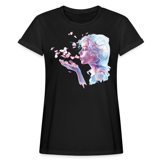 "Crystal" Breath of Rose Pedals Women's Relaxed Fit T-Shirt - black