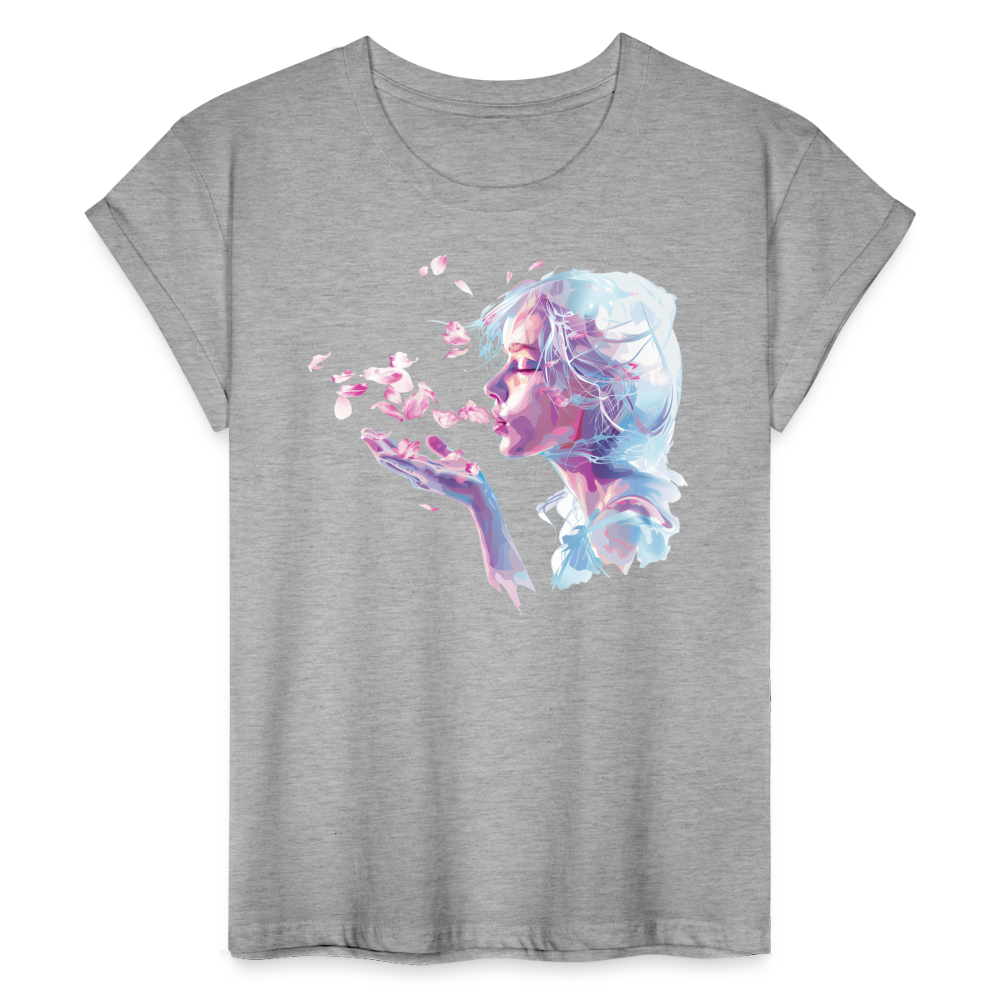 "Crystal" Breath of Rose Pedals Women's Relaxed Fit T-Shirt - heather gray