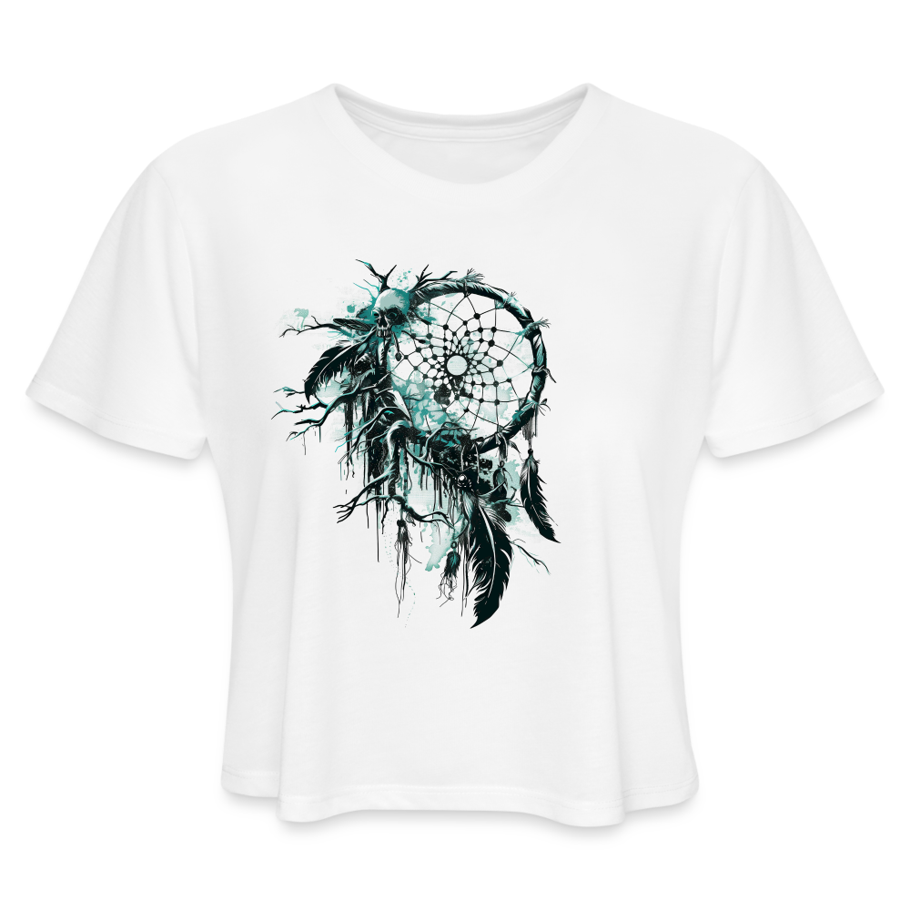 "Dream Eater" Women's Crop Top - white