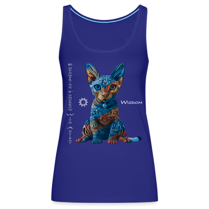 "Empowering Tomorrow With Ancient Wisdom" Egyptian Cat Women's Premium T-Shirt - royal blue