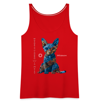 "Empowering Tomorrow With Ancient Wisdom" Egyptian Cat Women's Premium T-Shirt - red