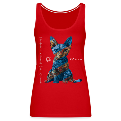 "Empowering Tomorrow With Ancient Wisdom" Egyptian Cat Women's Premium T-Shirt - red