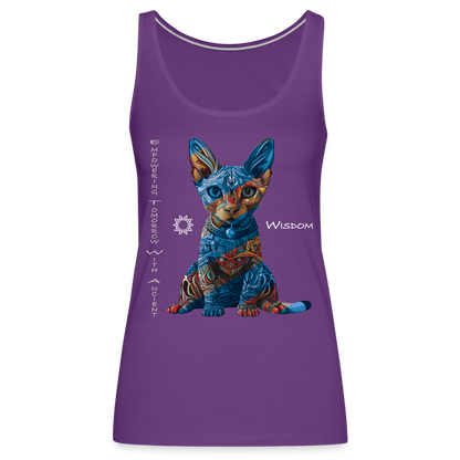 "Empowering Tomorrow With Ancient Wisdom" Egyptian Cat Women's Premium T-Shirt - purple