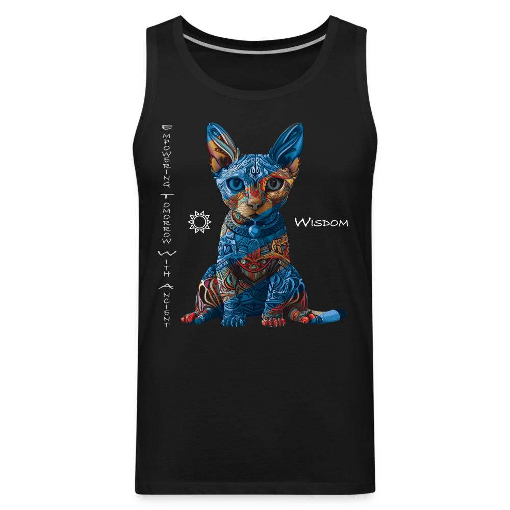 "Empowering Tomorrow With Ancient Wisdom" Egyptian Cat Men's Premium T-Shirt - black