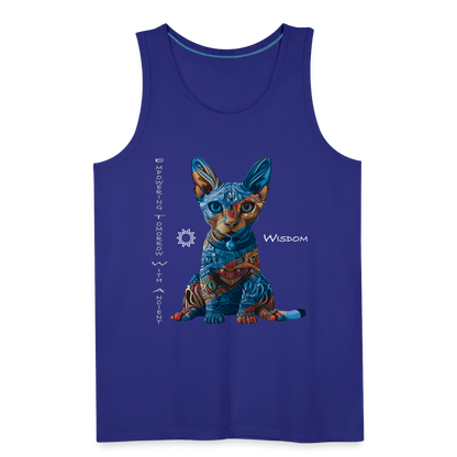 "Empowering Tomorrow With Ancient Wisdom" Egyptian Cat Men's Premium T-Shirt - royal blue