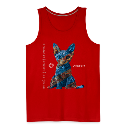 "Empowering Tomorrow With Ancient Wisdom" Egyptian Cat Men's Premium T-Shirt - red