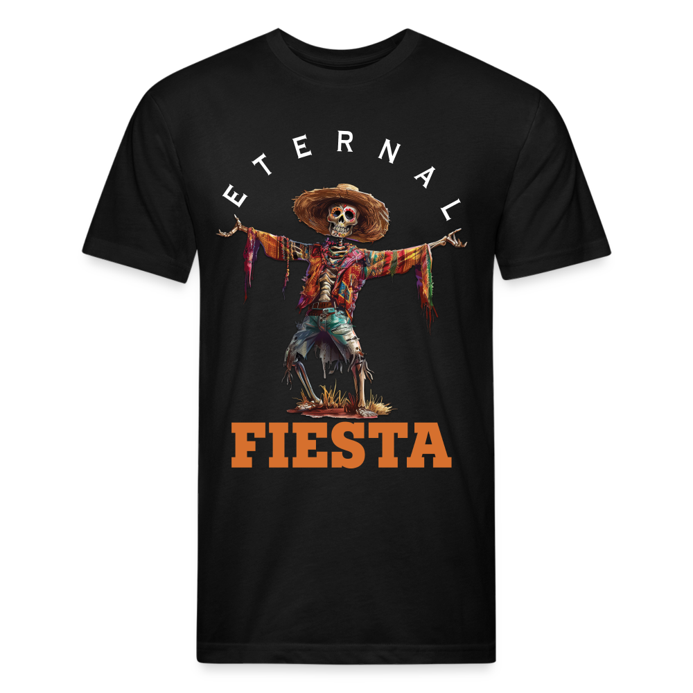 "Eternal Fiesta" Dios De Los Muertos Men's Cotton/Poly Fitted T-Shirt - black