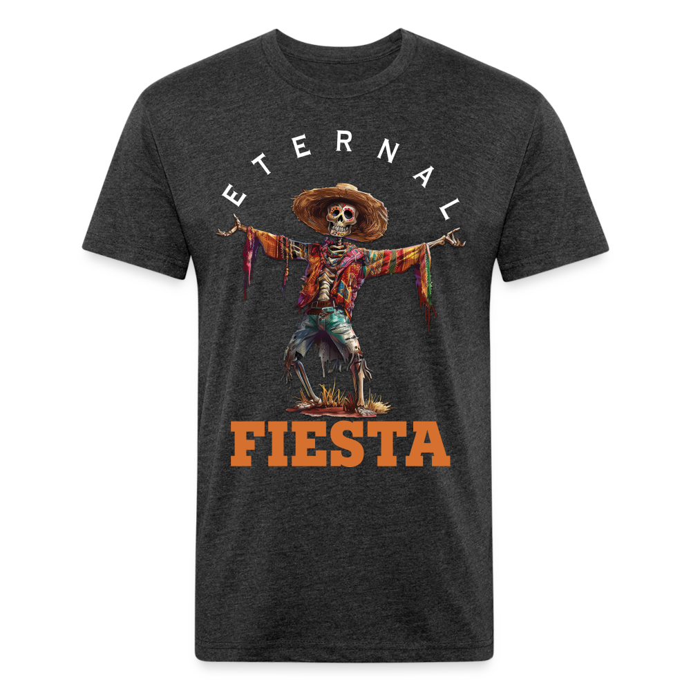 "Eternal Fiesta" Dios De Los Muertos Men's Cotton/Poly Fitted T-Shirt - heather black