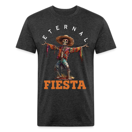 "Eternal Fiesta" Dios De Los Muertos Men's Cotton/Poly Fitted T-Shirt - heather black