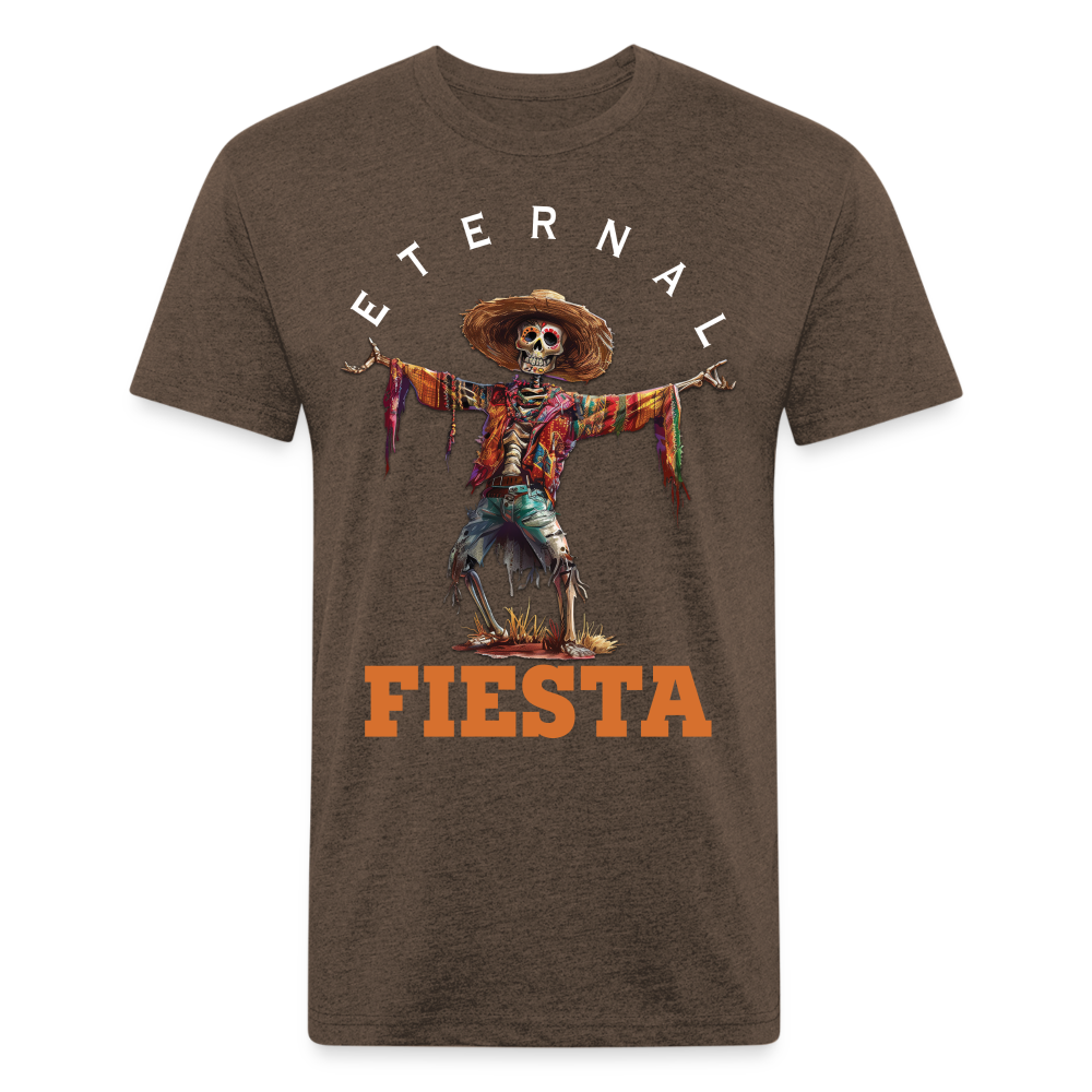 "Eternal Fiesta" Dios De Los Muertos Men's Cotton/Poly Fitted T-Shirt - heather espresso