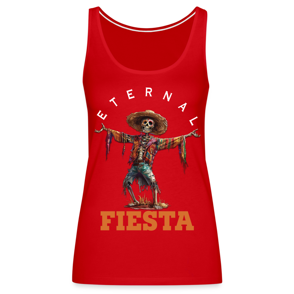 "Eternal Fiesta" Dios De Los Muertos Women's Premium Tank Top - red