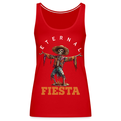 "Eternal Fiesta" Dios De Los Muertos Women's Premium Tank Top - red