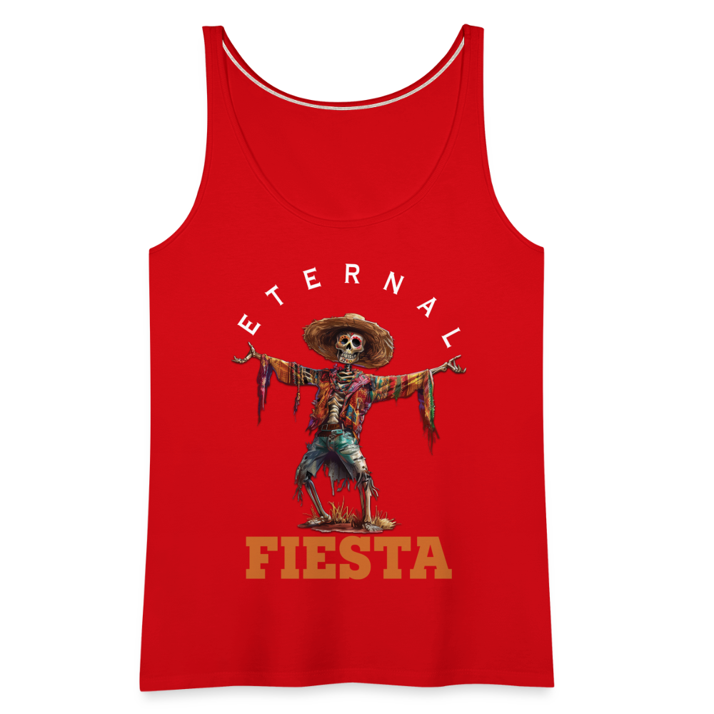 "Eternal Fiesta" Dios De Los Muertos Women's Premium Tank Top - red