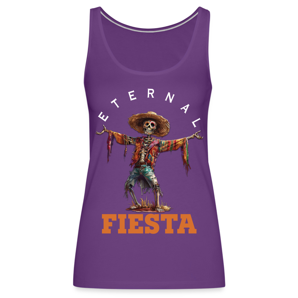 "Eternal Fiesta" Dios De Los Muertos Women's Premium Tank Top - purple