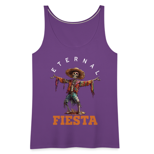 "Eternal Fiesta" Dios De Los Muertos Women's Premium Tank Top - purple