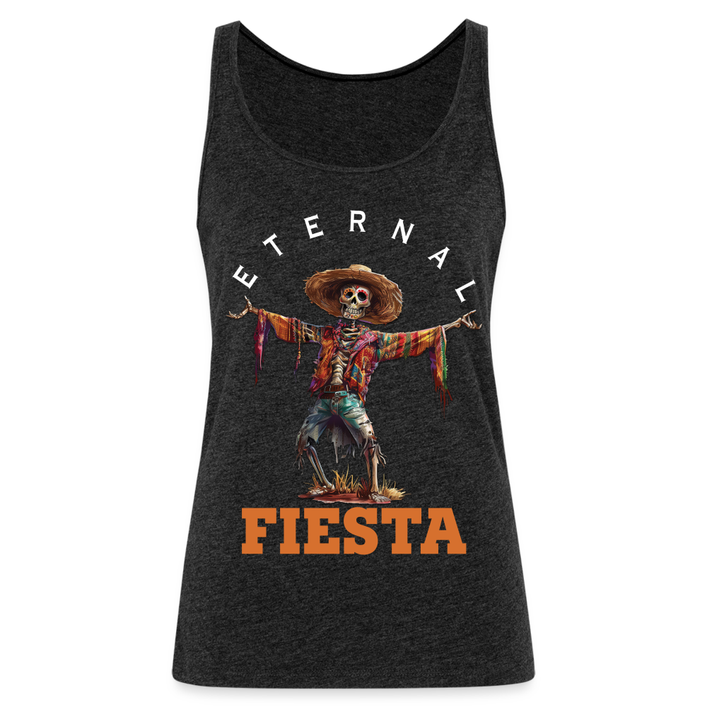 "Eternal Fiesta" Dios De Los Muertos Women's Premium Tank Top - charcoal grey