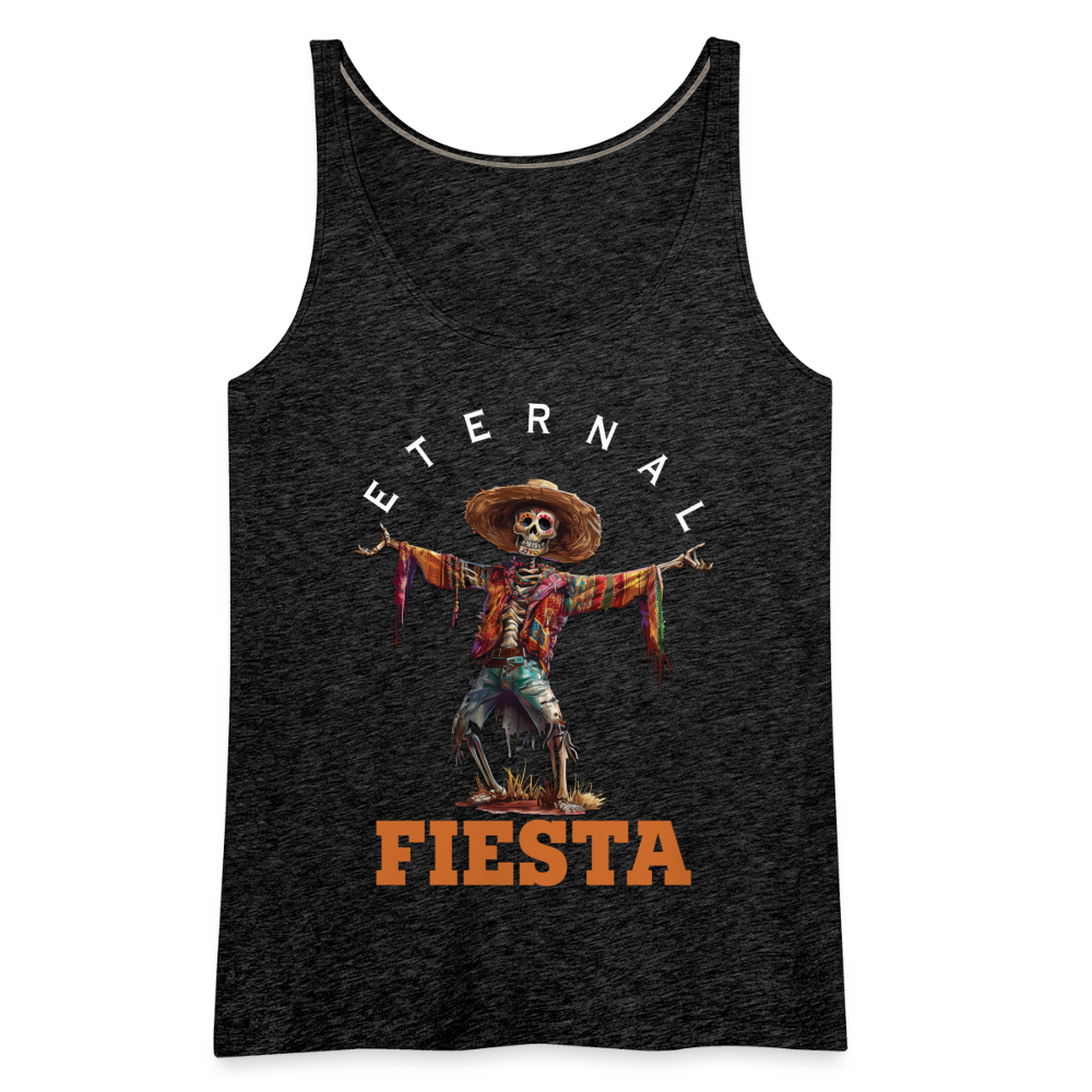 "Eternal Fiesta" Dios De Los Muertos Women's Premium Tank Top - charcoal grey