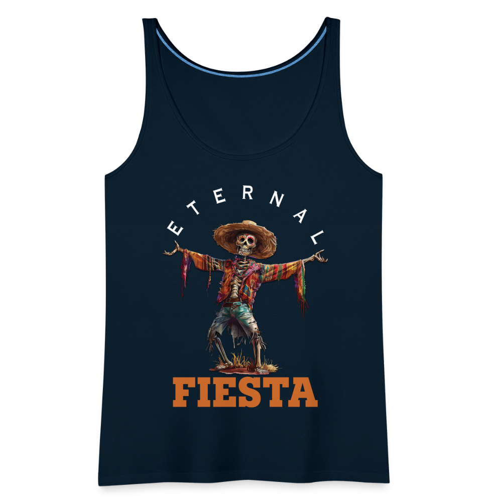 "Eternal Fiesta" Dios De Los Muertos Women's Premium Tank Top - deep navy