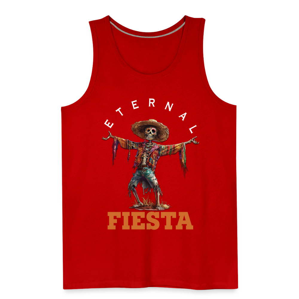 "Eternal Fiesta" Dios De Los Muertos Men's Premium Tank Top - red