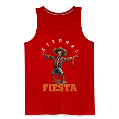 "Eternal Fiesta" Dios De Los Muertos Men's Premium Tank Top - red