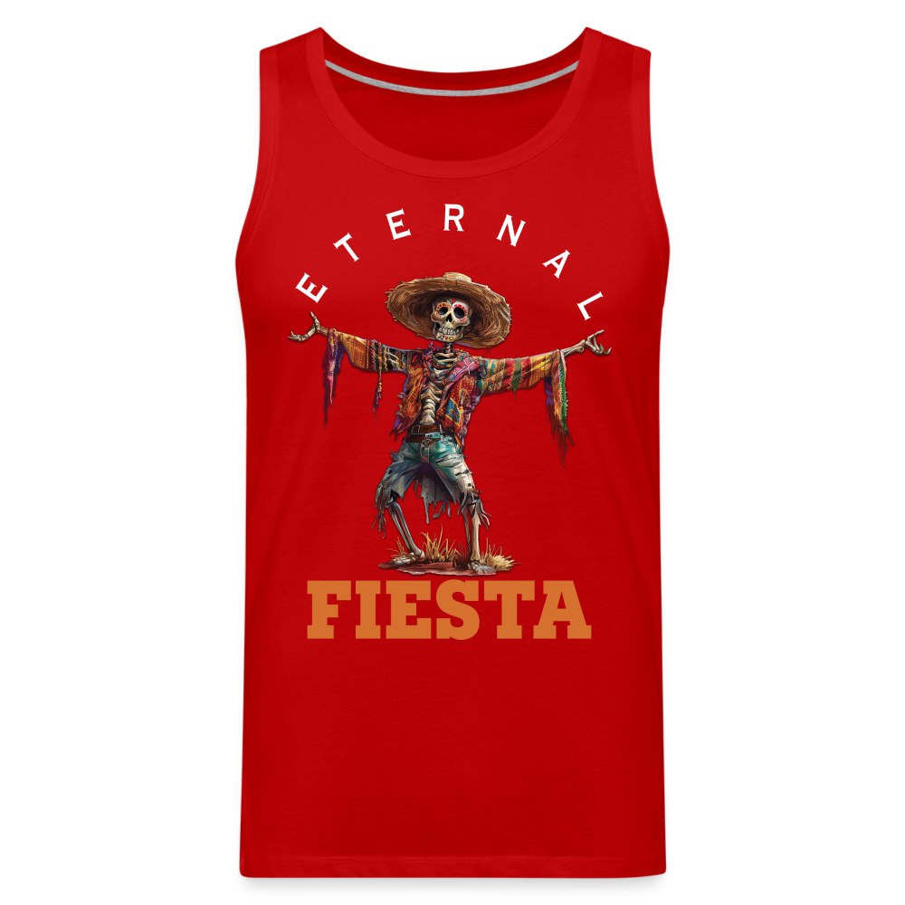 "Eternal Fiesta" Dios De Los Muertos Men's Premium Tank Top - red