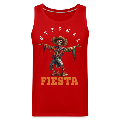 "Eternal Fiesta" Dios De Los Muertos Men's Premium Tank Top - red