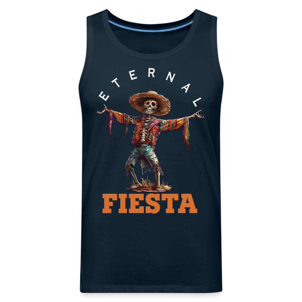 "Eternal Fiesta" Dios De Los Muertos Men's Premium Tank Top - deep navy