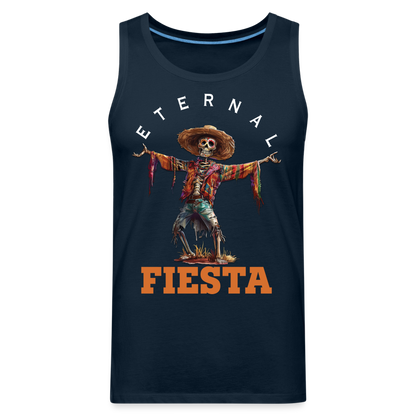 "Eternal Fiesta" Dios De Los Muertos Men's Premium Tank Top - deep navy