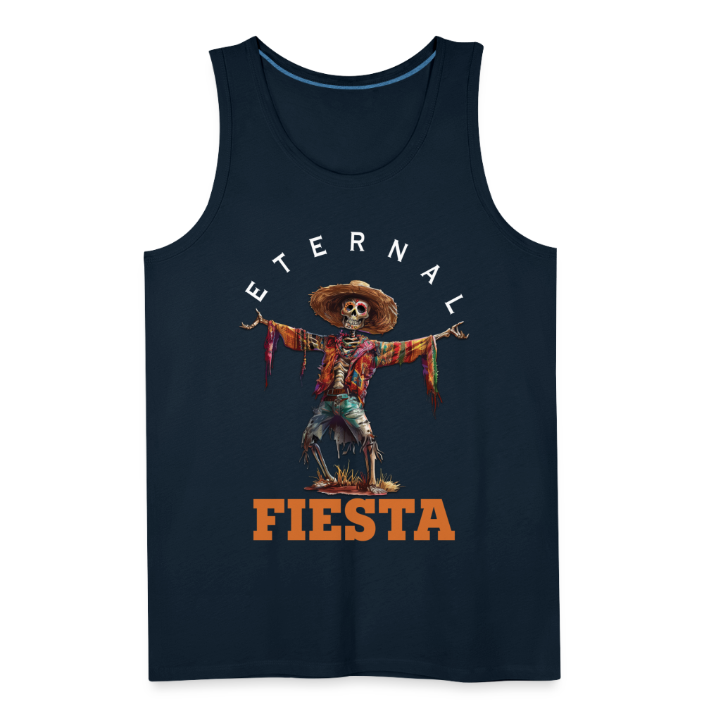 "Eternal Fiesta" Dios De Los Muertos Men's Premium Tank Top - deep navy