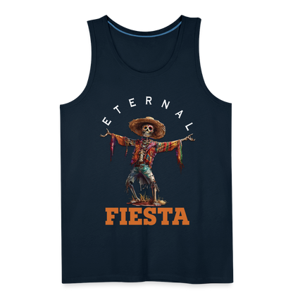 "Eternal Fiesta" Dios De Los Muertos Men's Premium Tank Top - deep navy