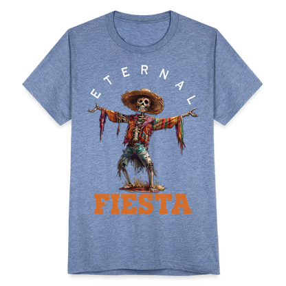 "Eternal Fiesta" Dios De Los Muertos Unisex Tri-Blend T-Shirt - heather blue