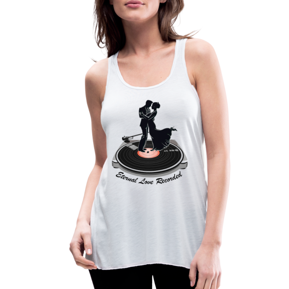 "Eternal Love Recorded" Women's Flowy Tank Top - white