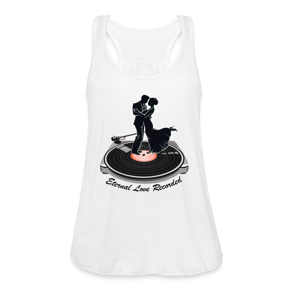 "Eternal Love Recorded" Women's Flowy Tank Top - white