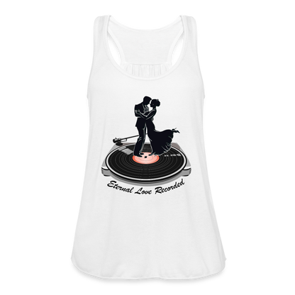 "Eternal Love Recorded" Women's Flowy Tank Top - white