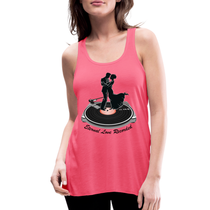 "Eternal Love Recorded" Women's Flowy Tank Top - neon pink