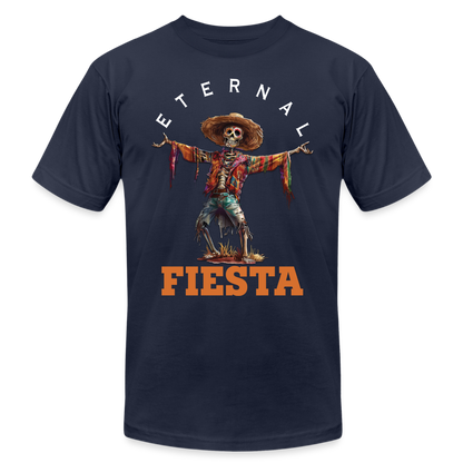 "Eternal Fiesta" Dios De Los Muertos Unisex Jersey T-Shirt - navy