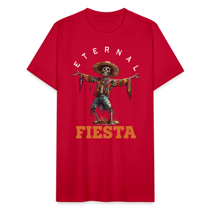 "Eternal Fiesta" Dios De Los Muertos Unisex Jersey T-Shirt - red