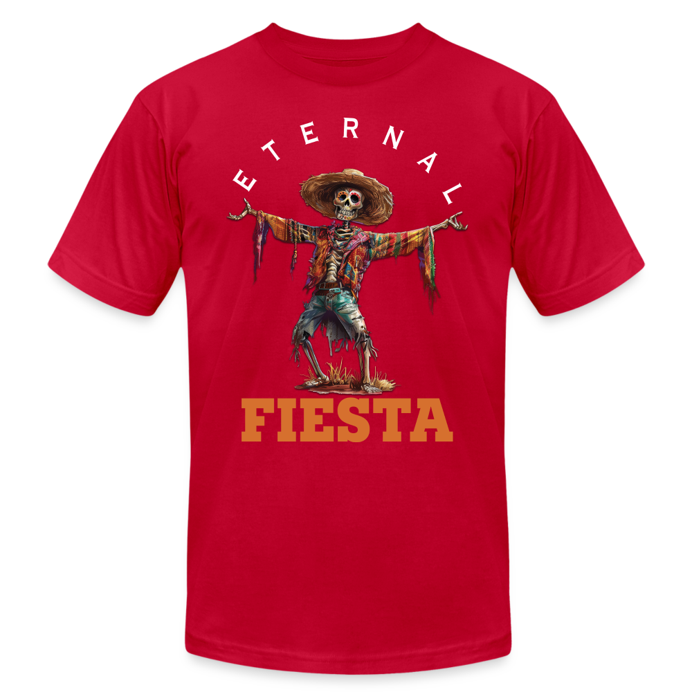 "Eternal Fiesta" Dios De Los Muertos Unisex Jersey T-Shirt - red