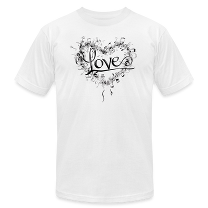 "Grungy Love Song" Unisex Jersey T-Shirt - white