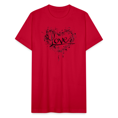 "Grungy Love Song" Unisex Jersey T-Shirt - red