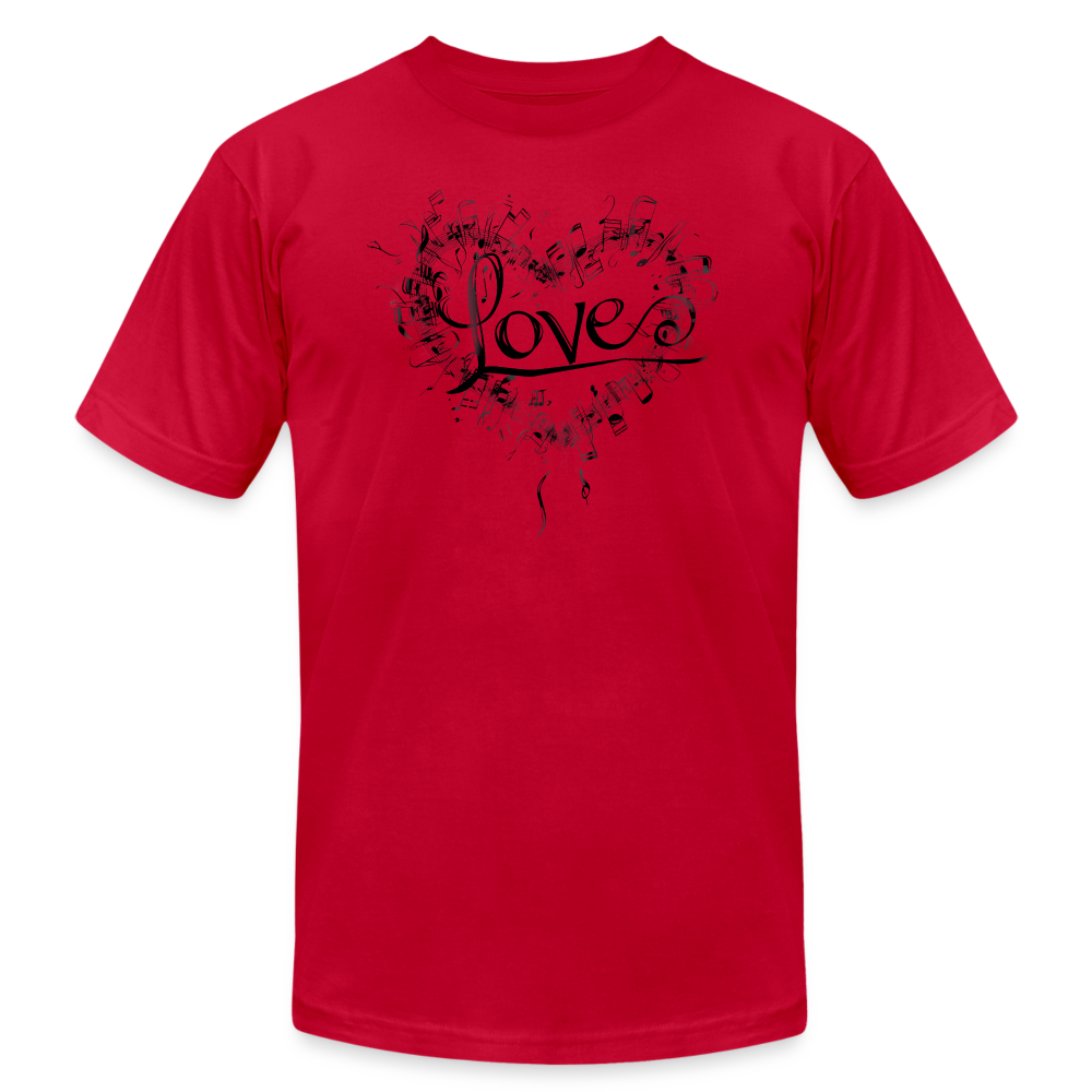 "Grungy Love Song" Unisex Jersey T-Shirt - red